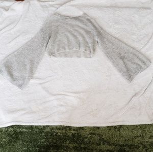 Anthropologie Cropped Bell Sleeve Sweater